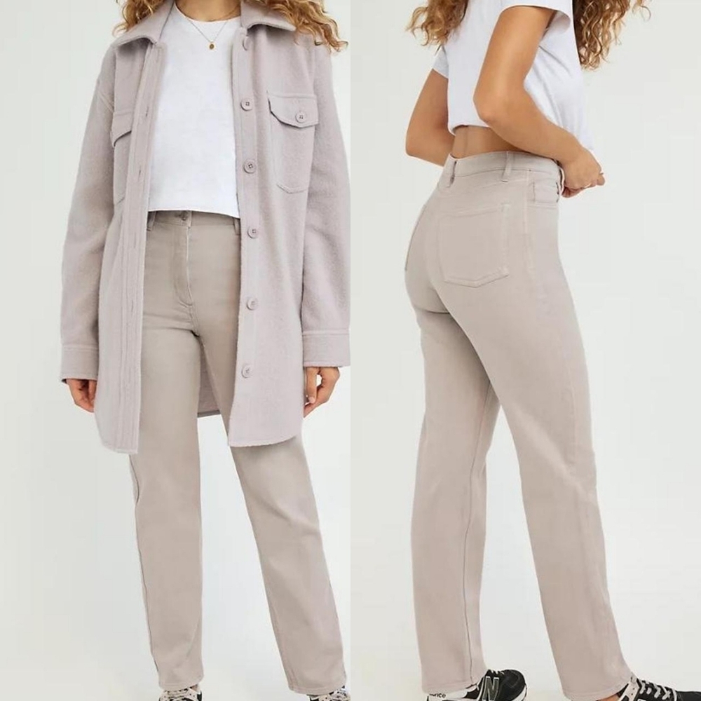 Aritzia Wilfred Free High Waist The Melina Pant Twill Stretch Size 6 Gray/Purple